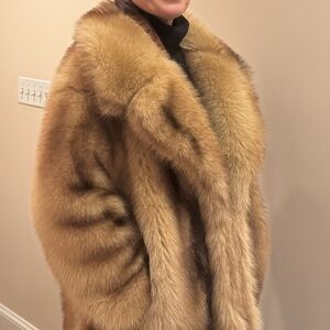 Luxurious Tan Faux Fur Coat